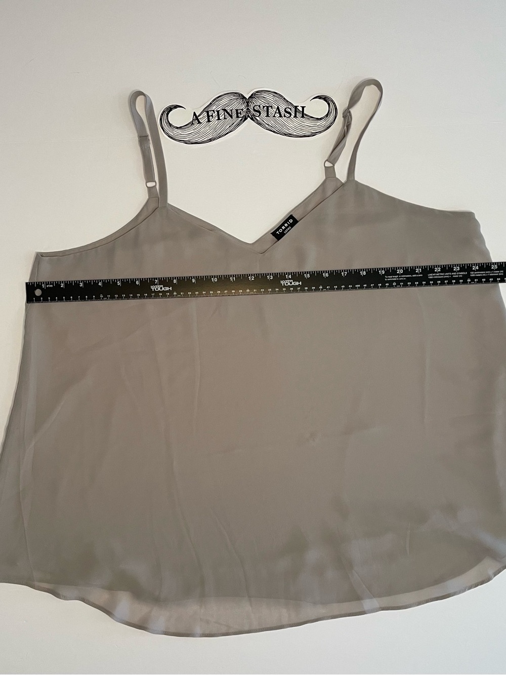 Torrid Sophie Cami Top 2X Grey Chiffon Double Layered V Neck Adjustable Strap